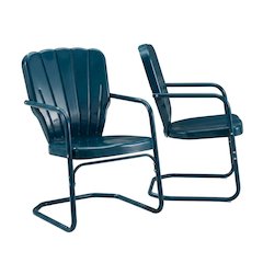 Navy Outdoor Chat Set with 2 Chairs and Side Table for Cozy Relaxing