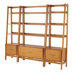 Large Acorn Finish Freestanding Shelves with Anti-Tip Hardware, Multiple Tiers
