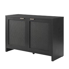 Vintage Style Record Player Cabinet with Vinyl Storage for Entertainment Centers