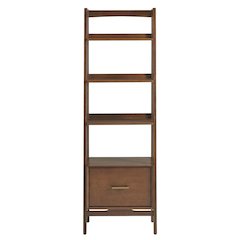 Mahogany Small Etagere Freestanding Shelf, Anti-Tip Hardware and Sturdy Frame