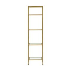 Set of 2 Narrow Freestanding Shelves in Soft Gold for Stylish Storage