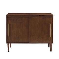 Mahogany Media Console with Anti-Tip Hardware and Sturdy Design