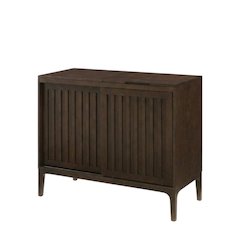 Brown Large Record Player Cabinet with Vinyl Storage Shelves