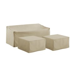 3Pc Outdoor Sectional Furniture Cover Set - Sofa & 2 Square Table/Ottoman