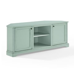 Holbrook Corner Tv Stand For 65" Inch Tv Distressed Seafoam Blue