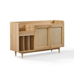 Maeve Record Player Cabinet, Vinyl Storage, Rattan Turntable Stand for Records