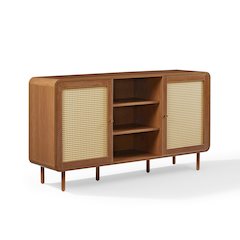 Nora Mid-Century Sideboard, Rattan Buffet Cabinet, TV Stand,Entertainment Center