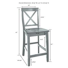 X-Back 2-Piece Counter Height Bar Stool Set - 2 Stools