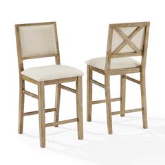 Joanna 2-Piece Upholstered Counter Height Bar Stool Set - 2 Stools