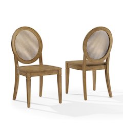 Katia 2-Piece Cane-Back Dining Chair Set - 2 Cane-Back Chairs