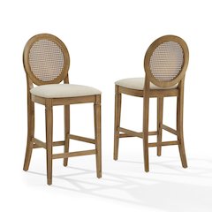 Katia 2-Piece Cane-Back Counter Stool Set - 2 Cane-Back Counter Stools