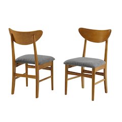 Wood Dining Chairs with Upholstered Seats and Backrest, Stylish Kitchen Seating