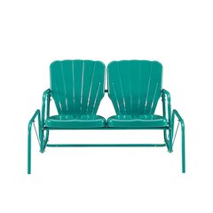Turquoise Outdoor Loveseat Glider – Retro Furniture Seating for Two People