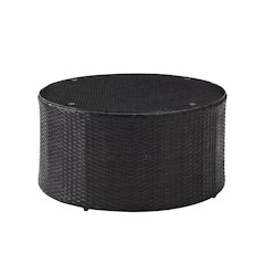 Wicker Round Coffee Table for Outdoor Patio Lounge with 33 lb Weight