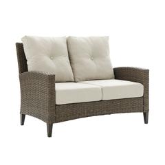 Rockport High Back Wicker Outdoor Loveseat