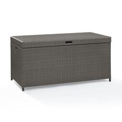 Palm Harbor Outdoor Wicker Storage Bin Weathered Gray