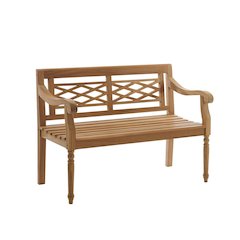 Teak Wood Garden Bench for Two People, Patio Bench for Indoor or Outdoor Use