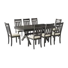 Hayden 9-Piece Dining Table Set For 8 - Table & 8 Slat Back Chairs