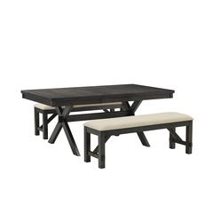 Hayden 3-Piece Dining Table Set For 6 - Table & 2 Benches