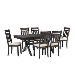Hayden 7-Piece Dining Table Set For 6 - Table & 6 Slat Back Chairs