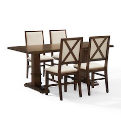 Joanna 5-Piece Dining Table Set For 4 - Table & 4 Upholstered Back Chairs