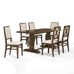 Joanna 7-Piece Dining Table Set For 6 - Table & 6 Upholstered Back Chairs