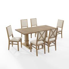 Joanna 7-Piece Dining Table Set For 6 - Table & 6 Upholstered Back Chairs