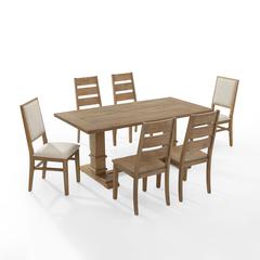 Joanna 7-Piece Dining Table Set For 6, Table, 4 Ladder-Back Chairs, 2 Chairs