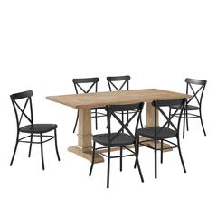 Joanna 7-Piece Dining Table Set For 6 W/Camille Chairs - Table & 6 Chairs
