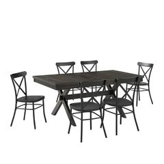 Hayden 7-Piece Dining Table Set For 6 W/Camille Chairs - Table & 6 Chairs