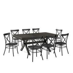 Hayden 9-Piece Dining Table Set For 8 W/Camille Chairs - Table & 8 Chairs