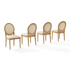 Daphne 4-Piece Dining Chair Set Rustic Brown/Crème - 4 Chairs