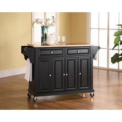 Full Size Wood Top Kitchen Cart