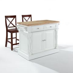 Oxford Kitchen Island W/X-Back Stools