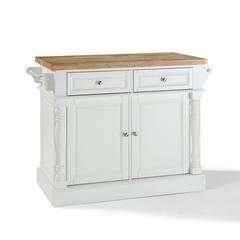 Oxford Butcher Block Kitchen Island White