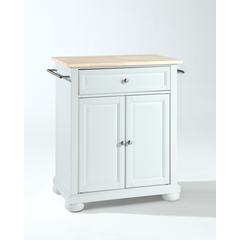 Alexandria Wood Top Portable Kitchen Island/Cart