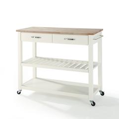 Wood Top Kitchen Prep Rolling Cart