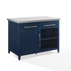 Silvia Stainless Steel Top Kitchen Island