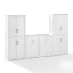 Savannah 3-Piece Sideboard And Pantry Set White - Sideboard & 2 Pantries