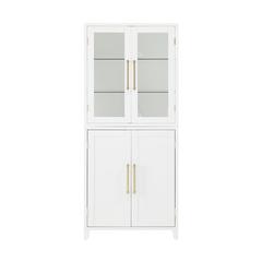 Roarke Pantry Storage Cabinet With Glass Door Hutch