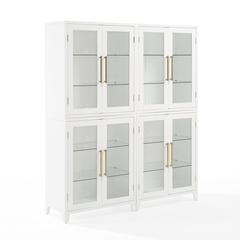 Roarke 2Pc Glass Door Kitchen Pantry Storage Cabinet Set - 2 Pantries