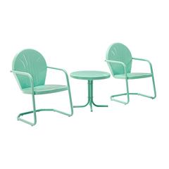 Griffith 3Pc Retro Outdoor Chair Set - Side Table & 2 Chairs