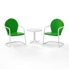 Griffith 3Pc Retro Outdoor Chair Set - Side Table & 2 Chairs