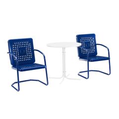 Bates 3Pc Retro Outdoor Bistro Set - Bistro Table & 2 Armchairs