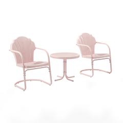 Tulip 3Pc Retro Outdoor Chair Set - Side Table & 2 Chairs