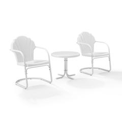 Tulip 3Pc Retro Outdoor Chair Set - Side Table & 2 Chairs