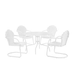 Tulip 5Pc Retro Outdoor Dining Set - Dining Table & 4 Chairs