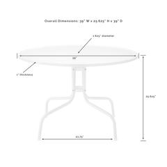 Ridgeland 5Pc Round Retro Outdoor Dining Set - Dining Table & 4 Chairs