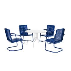 Bates 5Pc Round Retro Outdoor Dining Set - Dining Table & 4 Armchairs