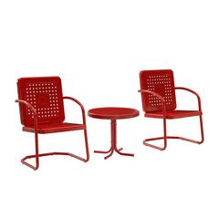 Bates 3Pc Retro Outdoor Chair Set - Side Table & 2 Armchairs